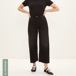 FRANK & OAK NINA WIDE LEG JEANS IN BLACK